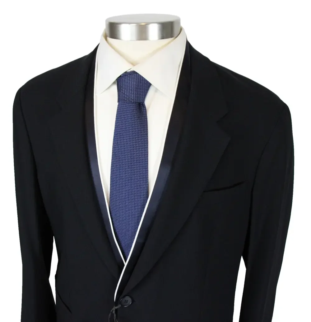 $2595 Giorgio Armani Blazer 42 R (52 EU) Wool Dark Navy One Button Tuxedo Italy